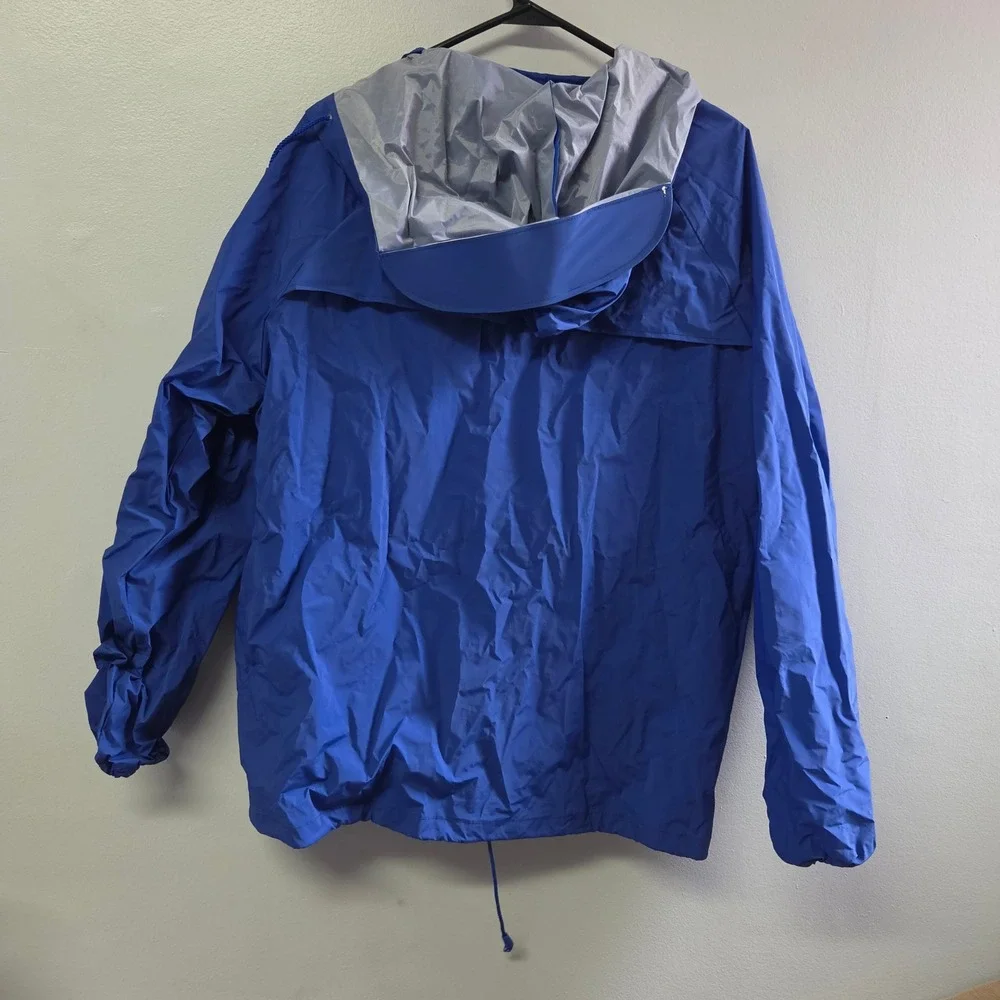 Red‎ Head Rain Jacket Blue Medium Vintage Hooded Waterproof Bass Pro Shops Mens